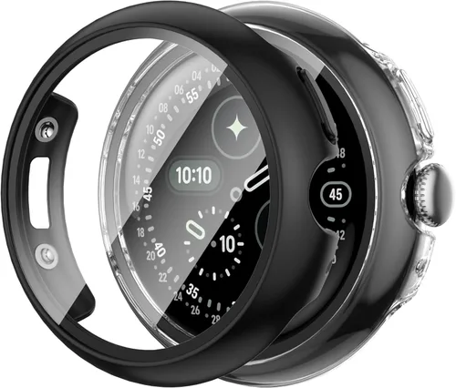 Miniatura 10 de JZK Paquete de 2 fundas protectoras de pantalla para Google Pixel Watch 2 (2023) / Pixel Watch, carcasa protectora general resistente a los arañazos