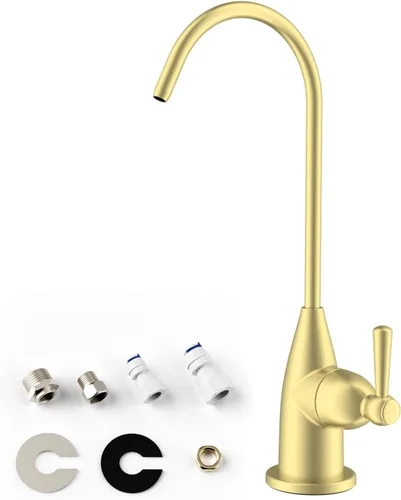 Hibbent Grifo de Agua Potable para Barra y Fregadero de Cocina, Grifo de Ósmosis Inversa RO de Acero Inoxidable para Sistema de Filtración Bajo