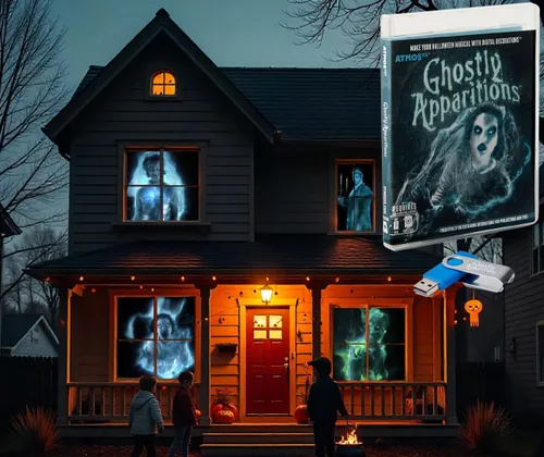 Miniatura 16 de AtmosFX® Spooky Halloween Hollusion Vol 1 Decoración digital en USB Incluye 8 efectos de video Atmosfx para Hallloween