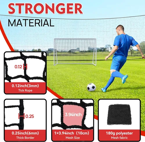 Miniatura 3 de Red de fútbol para patio trasero, redes de fútbol abiertas para niños, red deportiva para entrenamiento de práctica de fútbol, baloncesto, hockey