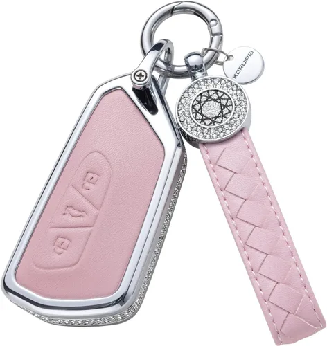 Miniatura 54 de Funda para Llave Honda con Llavero, Carcasa Protectora de Cuero Genuino Rosa con Cristales Compatible con Honda Accord Civic CRV Pilot Odyssey 2022