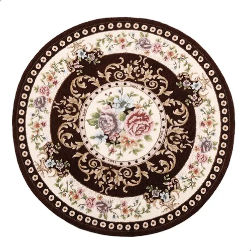 Miniatura 15 de Alfombra redonda floral de 2.6 pies, clásica, antideslizante, lavable a máquina, alfombra de cocina sostenible, alfombra tradicional para sala