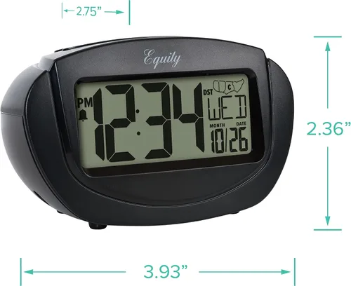 Miniatura 4 de Equity by La Crosse 31022 Insta-Set LCD Alarm Clock, Black (Pack of 6)