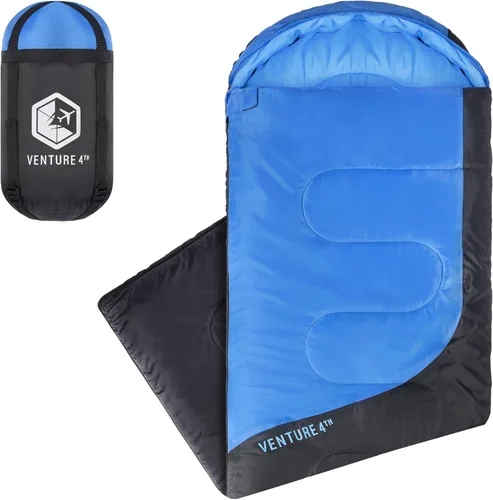 Miniatura 18 de VENTURE 4TH Saco de dormir para mochileros – XXL, tamaños dobles e individuales – Saco de dormir ligero para clima cálido y frío para adultos, niños