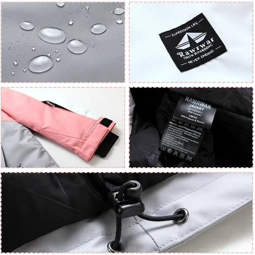 Miniatura 57 de RIUIYELE Traje de esquí para mujer, chaqueta y pantalones de snowboard para deportes al aire libre, traje de nieve con aislamiento impermeable