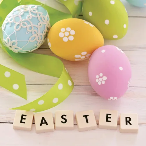 Miniatura 8 de Servilletas de papel de Pascua de 13 x 13 pulgadas, 20 unidades, servilletas de cóctel de cereza impresas de 3 capas para fiestas, servilletas