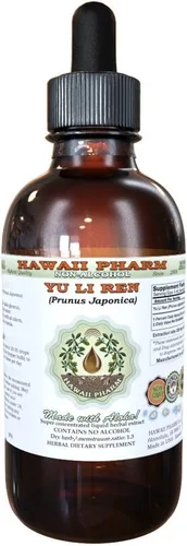 YU Li Ren sin alcohol Extracto de líquido, Yu li ren, Bush cereza (Prunus Japonica) Seed glycerite Suplemento de hierbas naturales, Hawaii Pharm,