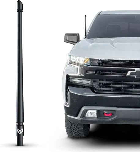 Miniatura 7 de RONIN FACTORY Antena de camión para accesorios Chevy Silverado y GMC Sierra, antirrobo, segura para lavado de autos, antena de repuesto corta