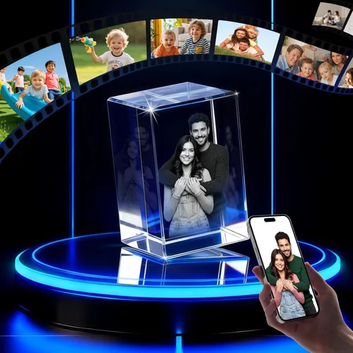 Foto de cristal 3D personalizada: bloque de imagen personalizado, regalo romántico para el día de San Valentín para marido, esposa, parejas. Regalos