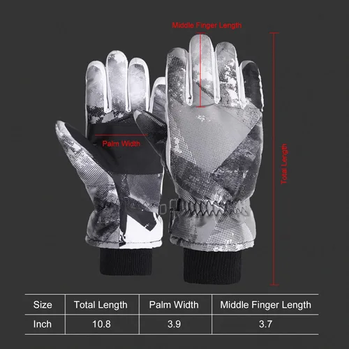 Miniatura 4 de UTTPLL Guantes de nieve impermeables para niños, guantes de esquí deportivos, guantes de invierno cálidos para niños, guantes de snowboard al aire