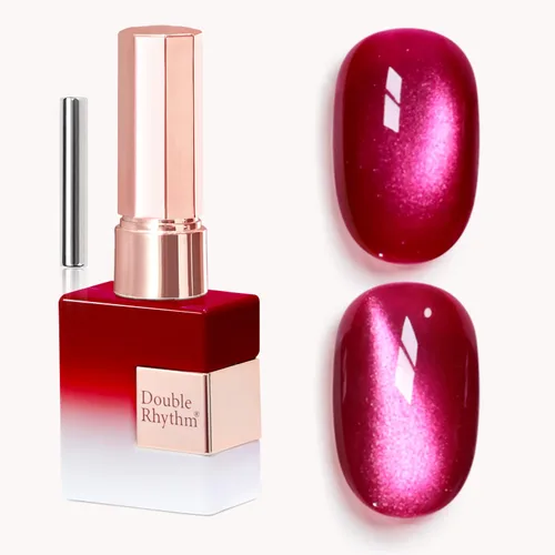 Miniatura 32 de Double Rhythm Esmalte de gel Jelly Glass de ojo de gato con imán, 0.5 onzas líquidas, brillo holográfico, brillante, translúcido
