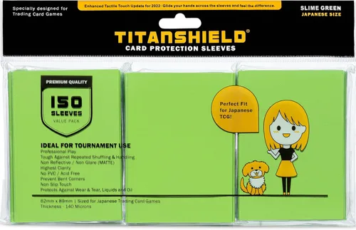 Miniatura 12 de TitanShield (150 funda/amarillo) - Fundas para tarjetas coleccionables de tamaño japonés para Yu-Gi-Oh, Cardfight! Vanguard y más