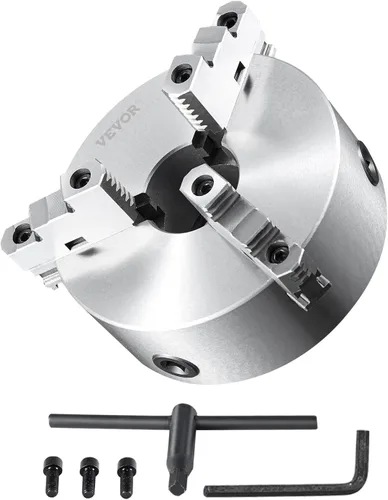 Miniatura 8 de VEVOR - Portabrocas para torno de 3 mandíbulas, 20,32 cm, Portabrocas autocentrante para torno, Rango de sujeción de 0,16-8 pulg/4-200 mm