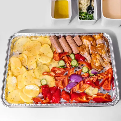 Miniatura 6 de Paquete de 15 bandejas desechables de papel de aluminio para parrilla, forros de rejilla para parrilla, accesorios para parrilla de barbacoa