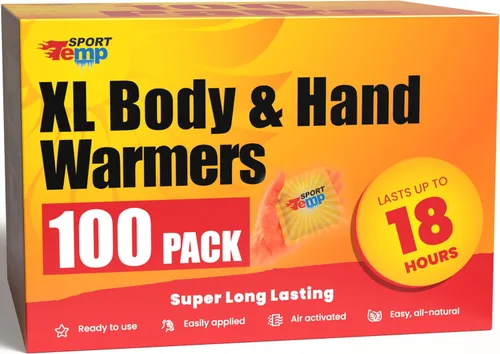Calentadores grandes de manos y cuerpo, hasta 18 horas de calor, súper duraderos, fáciles, totalmente naturales, activados por aire, para cuerpo,