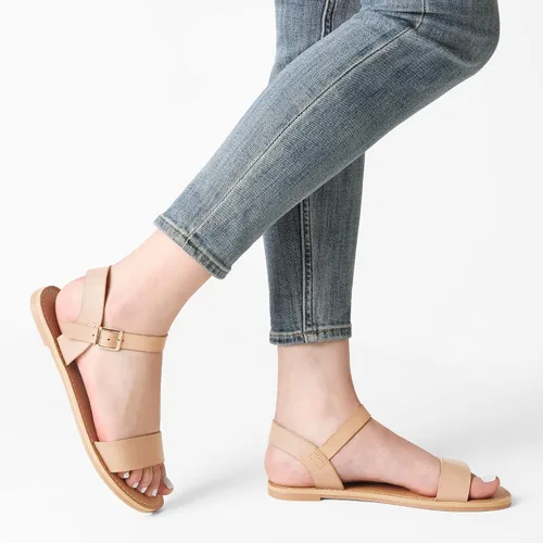 Miniatura 5 de DREAM PAIRS - Sandalias bajas de verano, flexibles, con correa al tobillo, punta abierta, para mujer