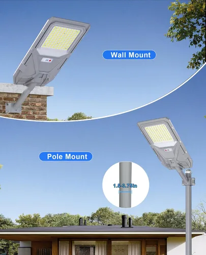 Miniatura 6 de JAYNLT X-8500W Luces de calle solares, luz de estacionamiento comercial de 6500K del atardecer al amanecer, luz de calle de inundación de seguridad