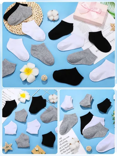 Miniatura 5 de 100 pares de calcetines de corte bajo unisex para niños recién nacidos calcetines de corte bajo calcetines invisibles para niños y niñas de 2 a 4