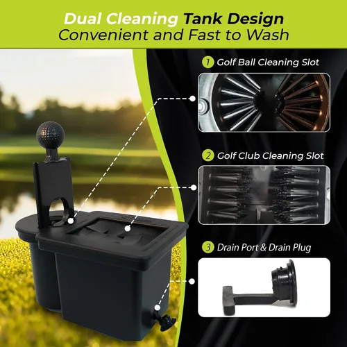 Miniatura 5 de Club Clean – Original Golf Cart Ball & Club Washer Kit with Universal Bracket + Optional Custom Mounting Brackets – Fits EZGO RXV, Club Car Arandela