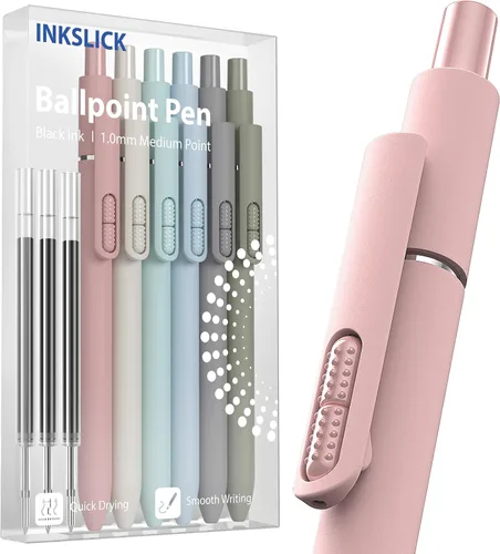 Miniatura 14 de 16 bolígrafos negros - bolígrafos de bola de punta media de 1.0 mm Bolígrafo retráctil de escritura suave para enfermeras, hombres, mujeres