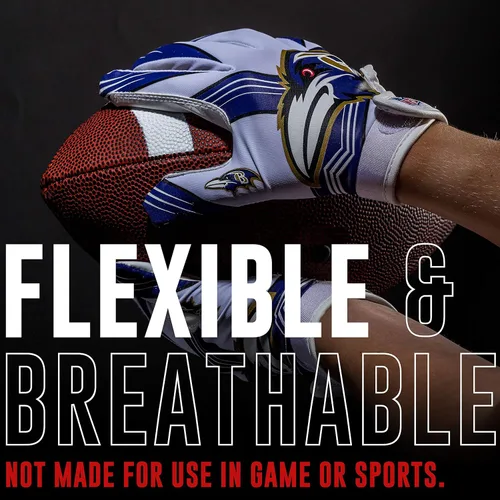 Miniatura 3 de Franklin Sports - Guantes de receptor de fútbol americano juvenil de la NFL, par de guantes de fútbol para niños con logotipos de equipos de la NFL
