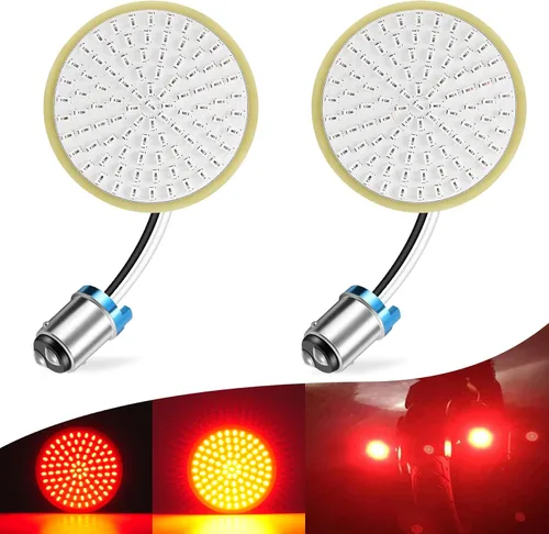 Miniatura 7 de LivTee Señales de giro delanteras extremadamente brillantes y panel de luces LED Switchback de funcionamiento con base 1157 compatible con Harley