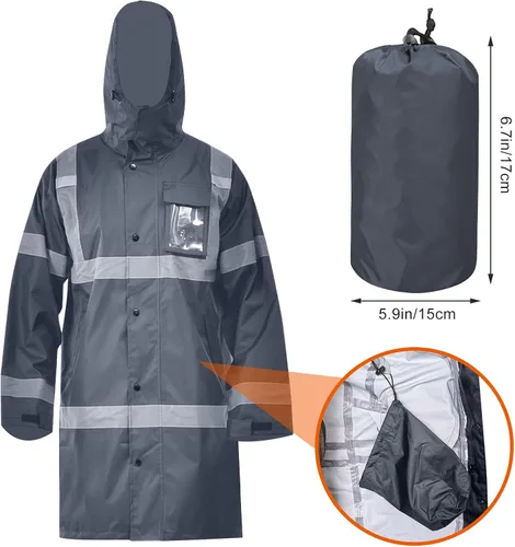 Miniatura 5 de A-SAFETY Chaqueta de lluvia de alta visibilidad, gabardina y chaqueta de lluvia de seguridad RIVER OTTER Petos de lluvia ANSI Clase 3