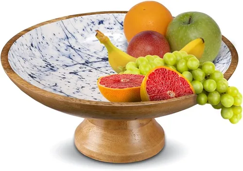 Miniatura 19 de Folkulture Frutero de madera para encimera de cocina Cesta grande de frutas de plátano ecológica de 12 pulgadas para cocina Tazón de madera