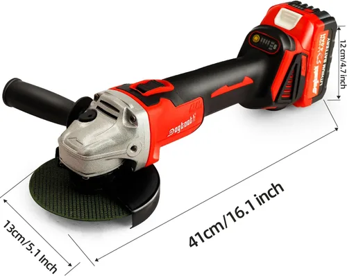Miniatura 3 de DOGTOOTH Kit de amoladora angular inalámbrica sin escobillas de 21 V, 4-1/2'' pulgadas, máximo 10000 RPM, compatible con batería Makita de 18 V, 1