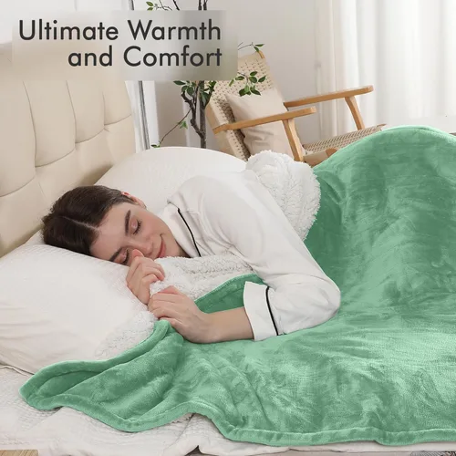 Miniatura 7 de Manta Eléctrica Tipo Throw, Manta de Calentamiento Rápido con Protección contra Sobrecalentamiento, Manta Térmica de Sherpa con 5 Niveles de Aqua