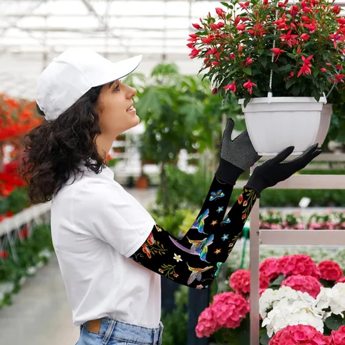 Miniatura 6 de Mangas de jardín para mujer, estilo bohemio, con agujeros para el pulgar, protección solar UV, mangas para los brazos para mujer
