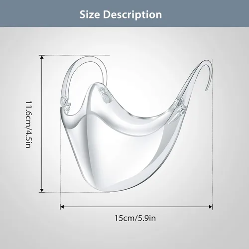 Miniatura 4 de 2 protectores faciales transparentes, máscara facial ligera antivaho transparente, resistente y transpirable, máscara facial protectora reutilizable