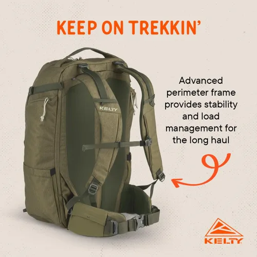 Miniatura 9 de Kelty Mochilas para viajeros Redwing, paquete de viaje para viajes de aventura Oliva quemada y negro Burnt Olive