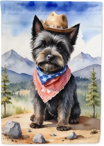 Miniatura 50 de Caroline's Treasures DAC5824GF - Bandera decorativa para jardín con texto en inglés "Affenpinscher", diseño de vaquero para jardín, jardín, jardín