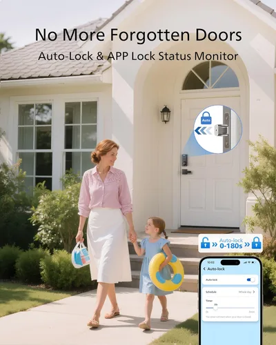 Miniatura 7 de Cerradura de puerta con teclado WiFi Philips con asa, WiFi incorporado, control remoto por APP, desbloqueo por voz y huellas dactilares, cerraduras