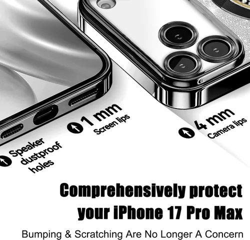 Miniatura 216 de Misscase Funda magnética con purpurina para iPhone 11 compatible con MagSafe, protección completa, delgada, a prueba de golpes, antiarañazos
