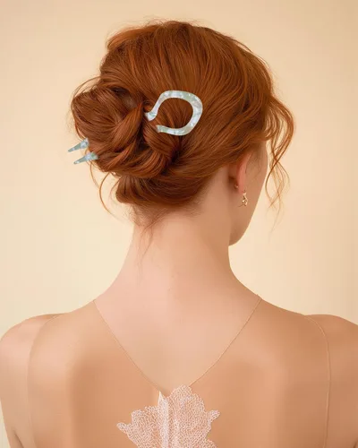 Miniatura 2 de 3 horquillas francesas para el cabello, de acrílico para moño, moños, rizos franceses, diseño dentado antideslizante, ángulo curvado para un mejor