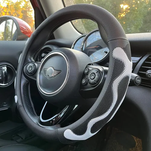 Miniatura 30 de PINCTROT Comfy Grip - Funda para volante, diseño antideslizante, universal de 14.5-15 pulgadas (blanco silicona)