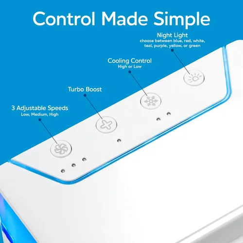 Miniatura 3 de Arctic Air Pure Chill - Enfriador de aire evaporativo de lujo, potente, silencioso, ligero y portátil con tecnología Hydro-Chill para dormitorio
