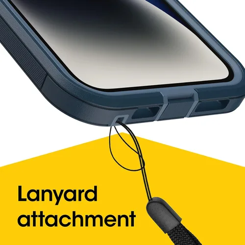 Miniatura 7 de OtterBox Funda para iPhone 14 Plus Defender Series XT - Océano abierto (azul), sin pantalla, resistente, se ajusta a MagSafe, accesorio de cordón