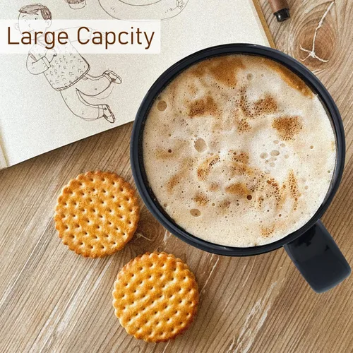 Miniatura 5 de Juego de 6 tazas de café de porcelana de 20 onzas, tazas de café grandes y altas con asas, tazas de café modernas de cerámica para café, té, cacao