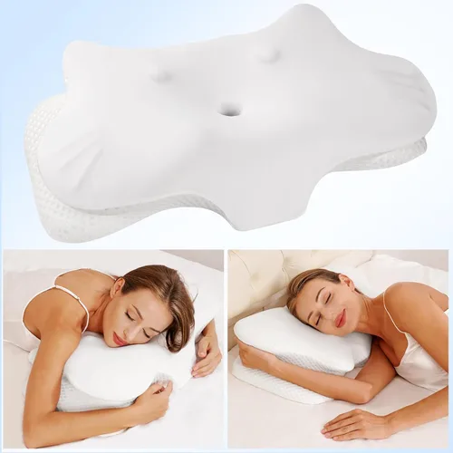 Miniatura 3 de 2 almohadas cervicales para aliviar el dolor de cuello, almohada cervical para dormir de lado, ergonómicas de espuma viscoelástica, almohadas