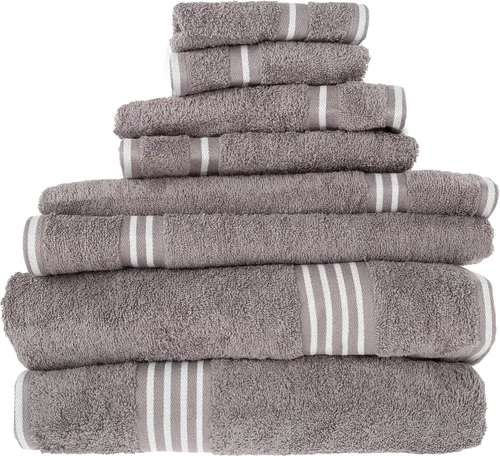 Miniatura 13 de Bedford Home - Juego de toallas de 8 piezas, accesorios de baño de algodón con 2 toallas de baño, 2 paños de mano, 2 toallas y 2 paños