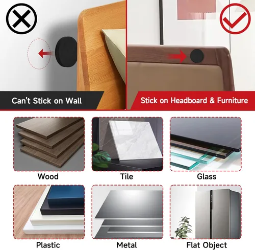 Miniatura 6 de ZhouDaShu Topes antivibraciones para cabecero de pared, protector de pared de muebles, parachoques de ruido de marco de cama, almohadillas