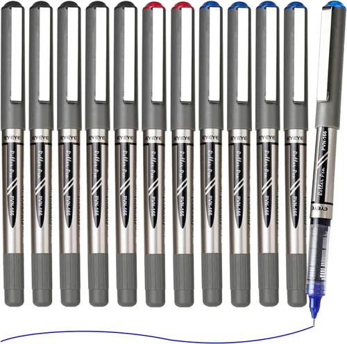 Miniatura 2 de EYEYE Bolígrafos de punta redonda de 0.020 in, punta de aguja, paquete de 12 bolígrafos de punta extrafina de 3 colores de secado rápido, bolígrafos