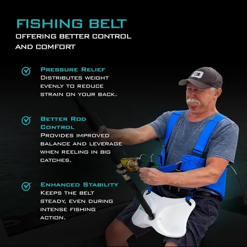 Miniatura 5 de GAFFER SPORTFISHING Arnés de hombro para cinturón de pesca, soporte de caña de lucha contra peces en alta mar Arnés de hombro - Azul