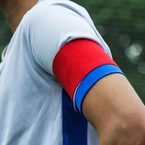 Miniatura 4 de 1 brazalete rojo para adulto, elástico, antideslizante, ajustable, color neón, adhesivo para fútbol, entrenamiento, equipo, suministros deportivos