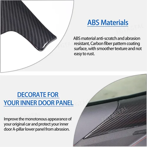 Miniatura 3 de Cubierta de panel inferior de pilar para puerta interior compatible con Chevrolet Corvette C8 2020-2025, borde de cubierta de reposabrazos de panel