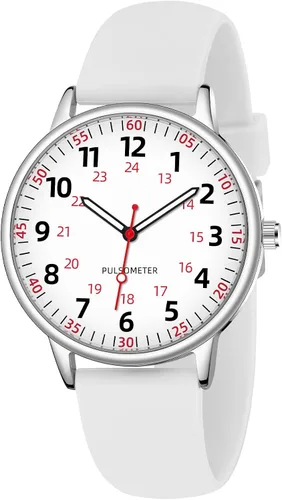 Miniatura 10 de Reloj de enfermera para mujer, resistente al agua, analógico, de silicona, con segundero, reloj de enfermería