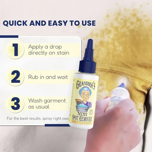 Miniatura 7 de Grandma's Secret Removedor de manchas de tela sin cloro, blanqueador y toxinas para ropa, elimina manchas, aceite, pintura, sangre y manchas
